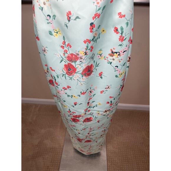 Sau Lee Mona Strapless Floral Bow Detail Column Maxi Dress in Mint Multi Sz 0 - Picture 6 of 9